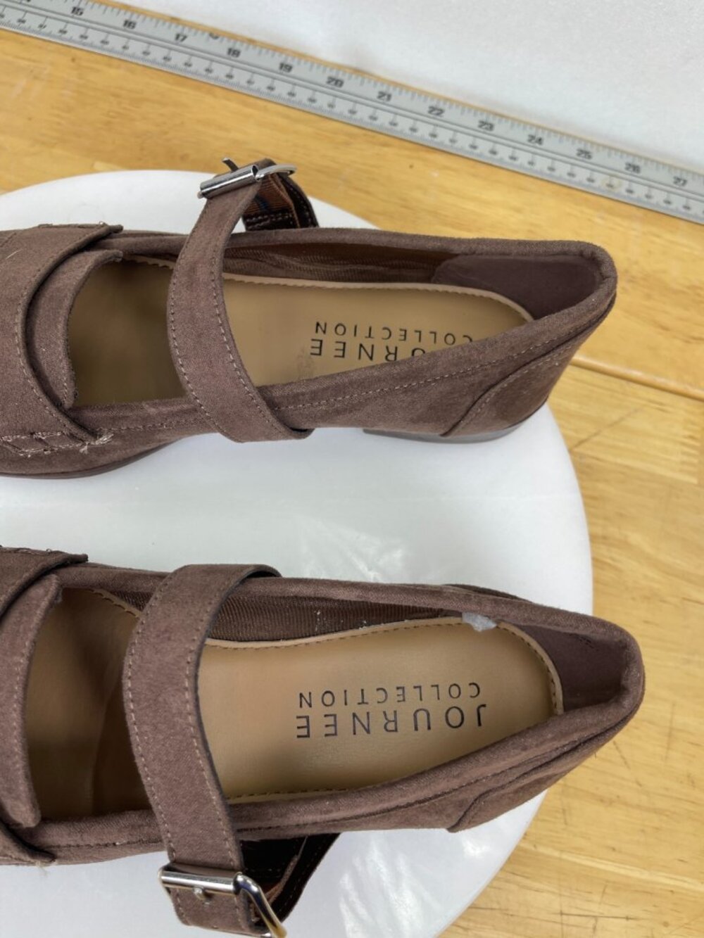 Journee Collection Caspian Brown Suede Mary Jane Flats Womens 7.5 - Picture 8 of 10